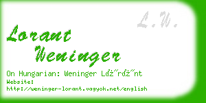 lorant weninger business card